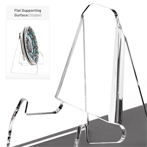 YUXUN Plate Stands for Display, 2 Pack Clear Acrylic Display Stand - size: 7.6 Inch