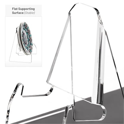 YUXUN Plate Stands for Display, 2 Pack Clear Acrylic Display Stand - size: 7.6 Inch