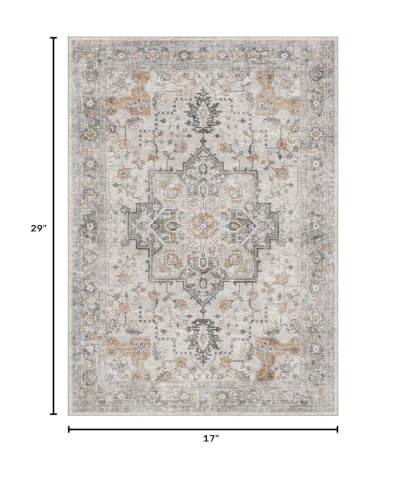 GENIMO 29"x17" Washable Entryway Rug Non Slip Indoor Door Mat - color: Light Taupe Brown, size: 1'5" x 2'5" (Rectangular)