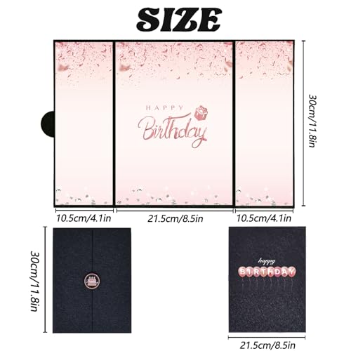 Crenics Black and Pink Birthday Guest Signature Book Alternative 18" x 12" - color: Black and Pink