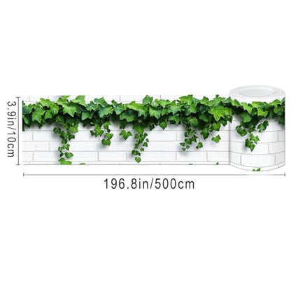 IVN Wallpaper Border Peel and Stick Wall Ivy Brick Wall 4x196 Inch - color: Ivy Brick Wall