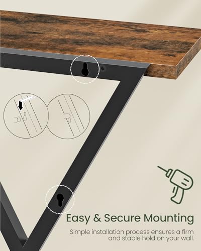 CHOEZON Floating Shelves for Wall, Wall Shelf Set of 2, Hanging Bathroom Shelves, Wall Mounted Storage Shelves for Books & Decor, for Living Room Bedroom Bathroom Kitchen, Rustic Brown TBJ11BF