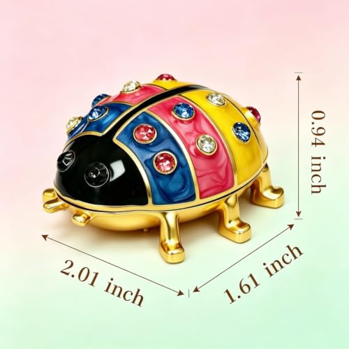 Ladybug Jewelry Trinket Boxes Figurines Home Decor Organizer - color: Ladybug