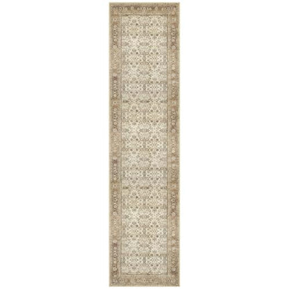 SIILOOM 2.6x10 Washable Runner Rug, Non Slip Area Rug for Hallway Kitchen - color: Beige/Brown, size: 2'7" x 10' (Runner)