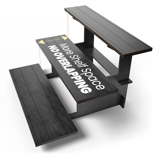 Wooden Tiered Display Stand, 3 Tier Display Table for Vendor Events - color: Black