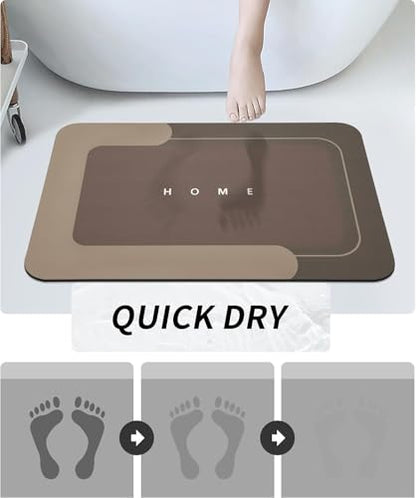 Housego Absorbent Bath Mat, Quick Dry Bath Rug, 16.93x26.77 Inch, Brown - color: Brown, size: 1'5" x 2'3" (Rectangular)