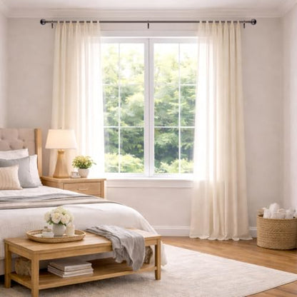 Curtain Rods for Windows 18 to 88 inches, 1 Inch Modern Metal Drapery Rods, Adjustable Heavy Duty Curtain Pole with Round Finials(18"-88"Coffee Gold) - color: Coffee Gold, size: 18"-88"