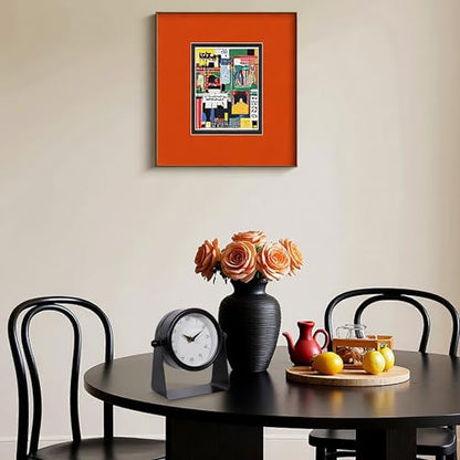 Vintage Mirror Table Clock on Stand, Black, Analog