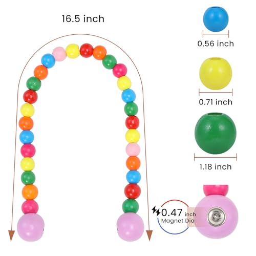 KLOGTSIND Magnetic Curtain Tiebacks, 2 Pack Wood Bead Curtain Holdbacks - color: Multicolor