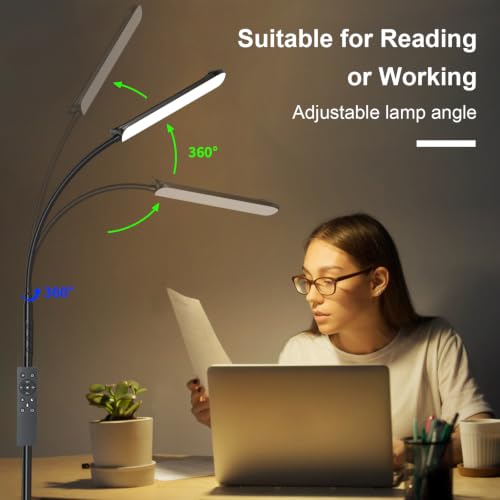 FRIDEKO HOME RGB Floor Lamp Bedroom, 18W 1800LM LED Reading Light, Black - color: Black CCT+RGB, 1 Pack