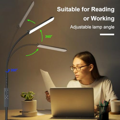 FRIDEKO HOME RGB Floor Lamp Bedroom, 18W 1800LM LED Reading Light, Black - color: Black CCT+RGB, 1 Pack