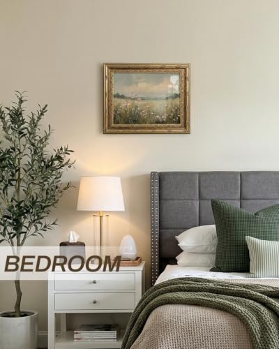 InSimSea Gold Framed Landscape Wall Art, Wildflower Filed Canvas Print - color: Wildflower Field, size: 16"L x 13"W