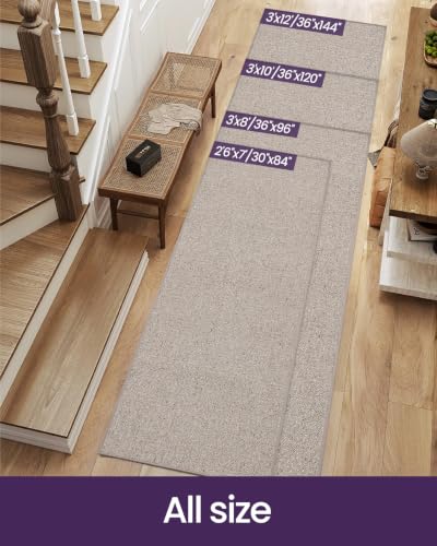 DEXI Hallway Runner Rug 30x84, Non Slip Long Rug for Entryway, Beige - color: Beige, size: 30" X 84" (Runner)