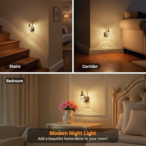 JandCase Night Light, Night Lights Plug into Wall, Glass Flower Nightlight - color: Flower
