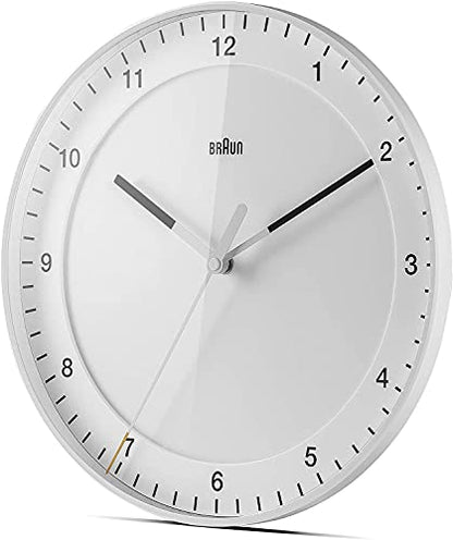 Braun Classic Mixed Analogue Wall Clock Home Gift Bundle with Silent Sweep Movement, Easy to Read, 30cm Diameter in Black + White, Model BC17B, BC17W (2 Pack) - size: 2 Pack Black/White
