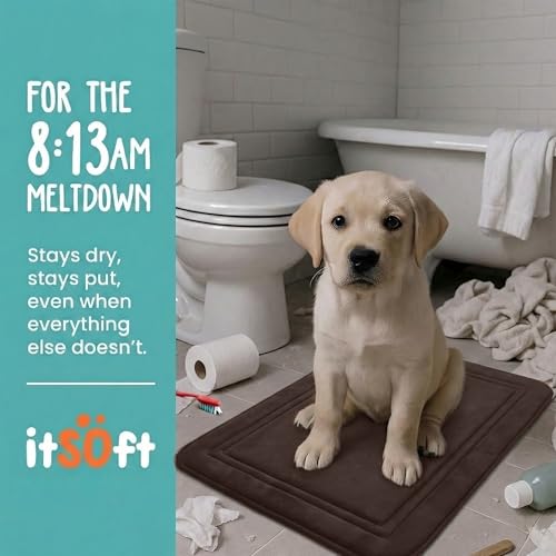 ITSOFT Memory Foam Bath Mat 59x23, Non Slip, Machine Washable, Quick Dry & Absorbent Rugs, Bath Mats for Bathroom Floor, Tub & Shower, Bathroom Rug, Chocolate Brown - color: Chocolate Brown, size: 59 x 23 Inch