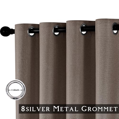 ChrisDowa Brown Blackout Curtains 45 Inches Long 2 Panels for Bedroom - color: Brown, size: 52"W x 45"L (Pack of 2)