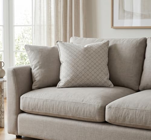 SanVia Designer Cotton Throw Pillow Covers 20x20 for Nooks, Beds & Sofas - color: Taupe Geo, size: 20" x 20" (Pack of 1)