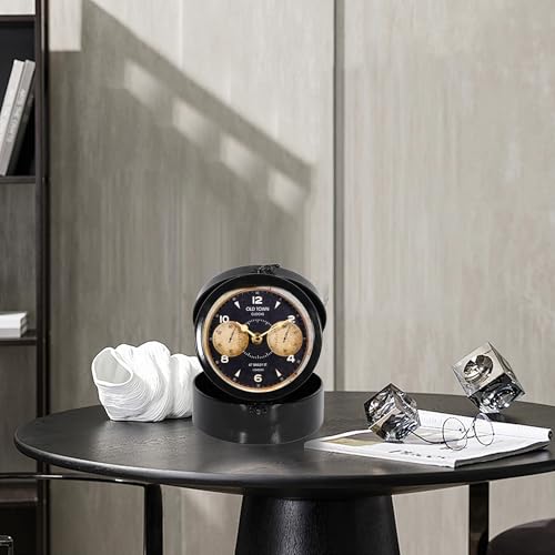 Vintage Jewel Box Table Clock, Black