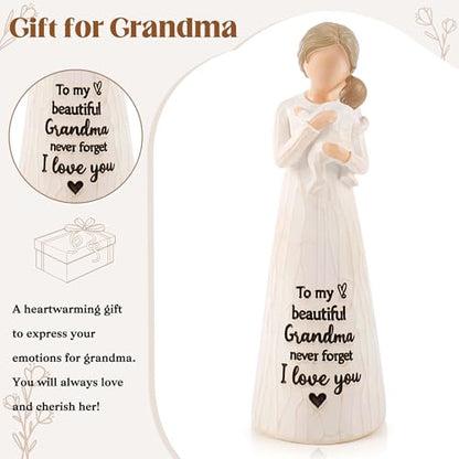 Grandma Gift from Grandson, Grandma Birthday Gifts, Grandma Figurines - color: White-grandma