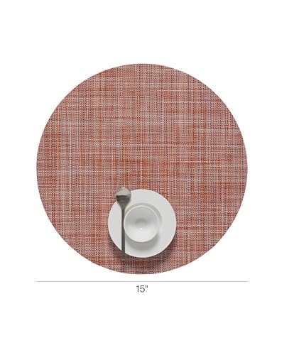 Chilewich Mini Basketweave Placemats, Round Woven Placemats Set of 4 - color: Cinnamon, size: 15" Round