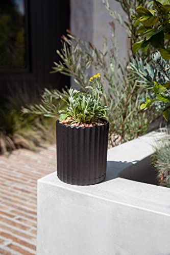 Veradek Demi Series Demi 6" Planter w/Tray, Black - color: Black, size: 6 inch