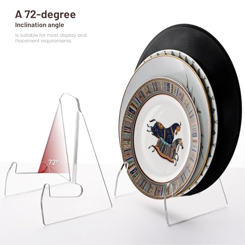 YUXUN Plate Stands for Display, 2 Pack Clear Acrylic Display Stand - size: 7.6 Inch