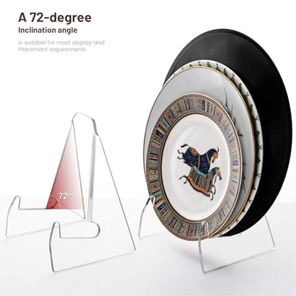 YUXUN Plate Stands for Display, 2 Pack Clear Acrylic Display Stand - size: 7.6 Inch
