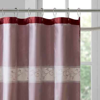 Madison Park Serene Shower Curtain for Bathroom, 72 x 72, Red - color: Red, size: 72"W x 72"L (Pack of 1)