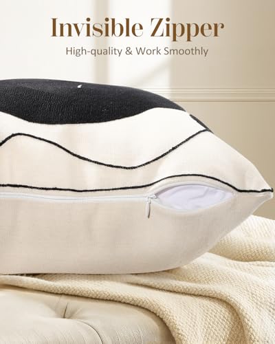 Animal Embroidered Throw Pillow Cover 18x18 Inch, Black Cat Yarn - color: Cat Ball, size: 18" x 18" (Pack of 1)