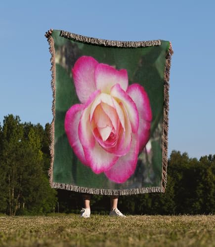 3dRose Lovely Double Delight Rose Blossom Woven Blanket