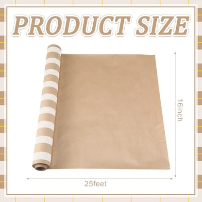 AmazingSpark Striped Table Runner Roll,Kraft,25' Long X 16" Wide - color: Kraft, size: 25' Long X 16" Wide