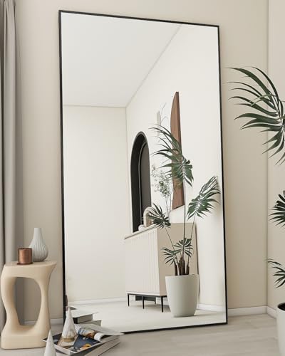 Koonmi 76"x34" Floor Mirror Full Length, Large Black Mirror - color: Black, size: 76"L x 34"W