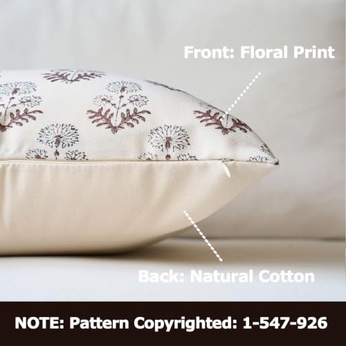 Amor Virisso Vintage Floral Pillow Covers 18x18 Set of 2 for Couch, Brown - color: Brown, size: 18" x 18" (Pack of 2)