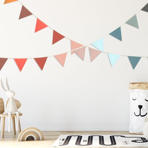 Oudain 2 Pcs Pennant Banner Flags Nursery Garland Triangle, Mixed Color - color: Mixed Color