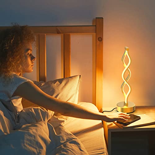 NUÜR Gold Table Lamps Set of 2, 15.8 Inch LED Bedside Lamps - color: Gold 2 Pack
