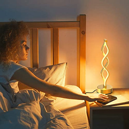 NUÜR Gold Table Lamps Set of 2, 15.8 Inch LED Bedside Lamps - color: Gold 2 Pack