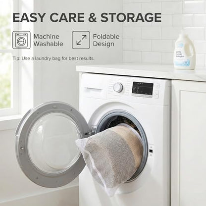 JMvicyroam 65L Extra Large Machine Washable Cotton Rope Blanket Basket - color: Jute&Black, size: 65L