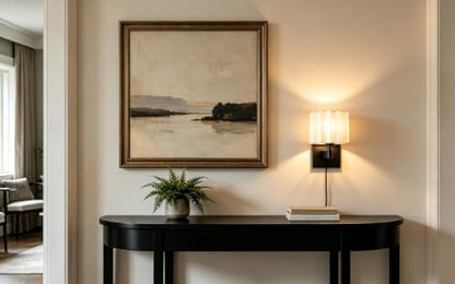 Plug in Black Wall Sconce Mid Century Modern Pleated Linen Shade - color: Black
