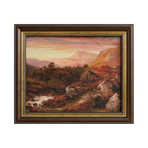 Small Framed Canvas Print Wall Art, Sunset Mountain Landscape Wall Decor - color: 12, size: 12"L x 10"W