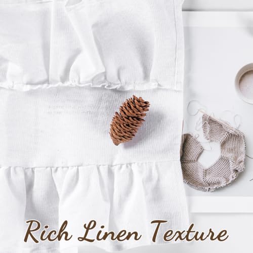 FUANGUI Ruffled Valance Curtain 52" W x 18" L Pleated Kitchen Valance - color: White, size: 52"W x 18"L (Pack of 1)