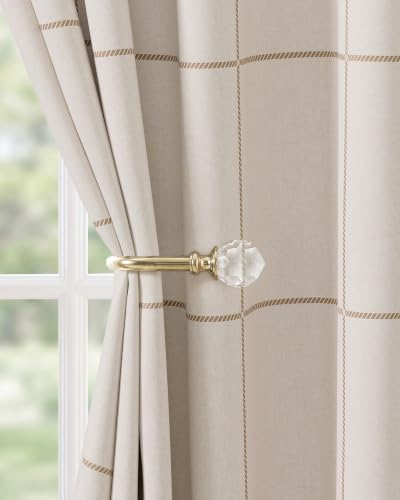NICETOWN 100% Blackout Plaid Curtains for Kids Room, W52xL63, 2 Panels - color: Taupe, size: 52"W x 63"L (Pack of 2)
