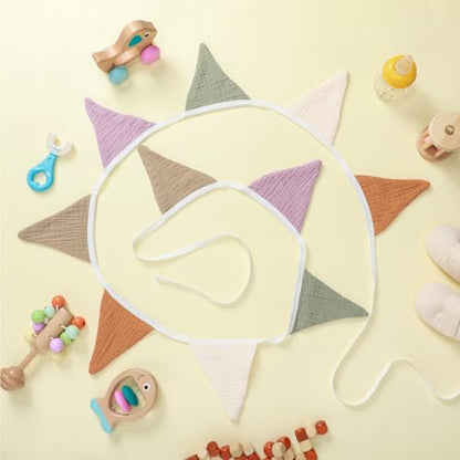 Oudain 2 Pcs Pennant Banner Flags Nursery Garland Triangle, Rich Color - color: Rich Color