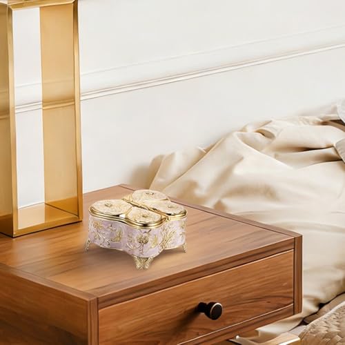 Hipiwe Antique Metal Jewelry Box Butterfly Keepsake Box for Woman, Large - color: Beige, size: Large