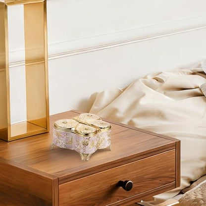 Hipiwe Antique Metal Jewelry Box Butterfly Keepsake Box for Woman, Large - color: Beige, size: Large
