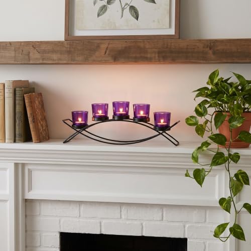 Seraphic Dining Room Table Centerepice,Tealight Candle Holder, Purple - color: Purple, size: 5 Cup