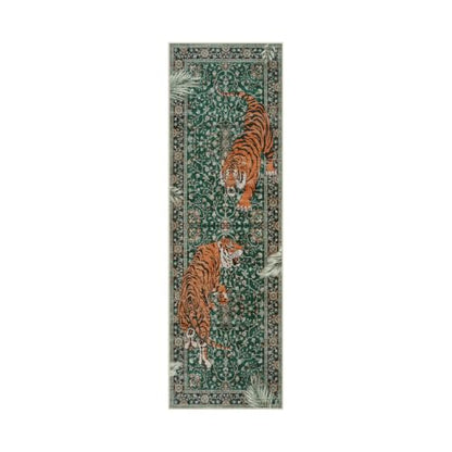 Moynesa 2'6"x8' Runner Rug for Hallway, Washable Green Boho Tiger Runner - color: Green, size: 2'6" x 8' (Rectangular)
