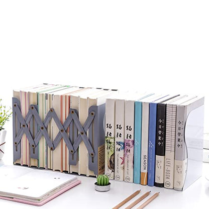 Adjustable Bookends Metal Book Ends for Heavy Book Holder Heavy Duty Bookends Nonskid Bookcase Desktop Book Organizer Binder Holder - color: Simple Black