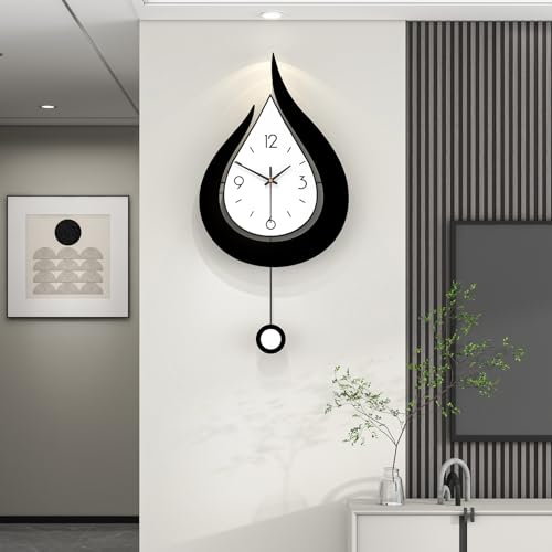 Decorative Modern Silent Pendulum Wall Clock for Living Room Decor - size: 12*24INCH
