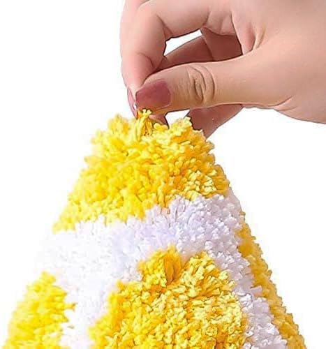 HYST Non-Slip Lemon Bath Rug Super Absorbent Machine Washable - color: Yellow, size: 1'8" x 2'8" (Semicircular)